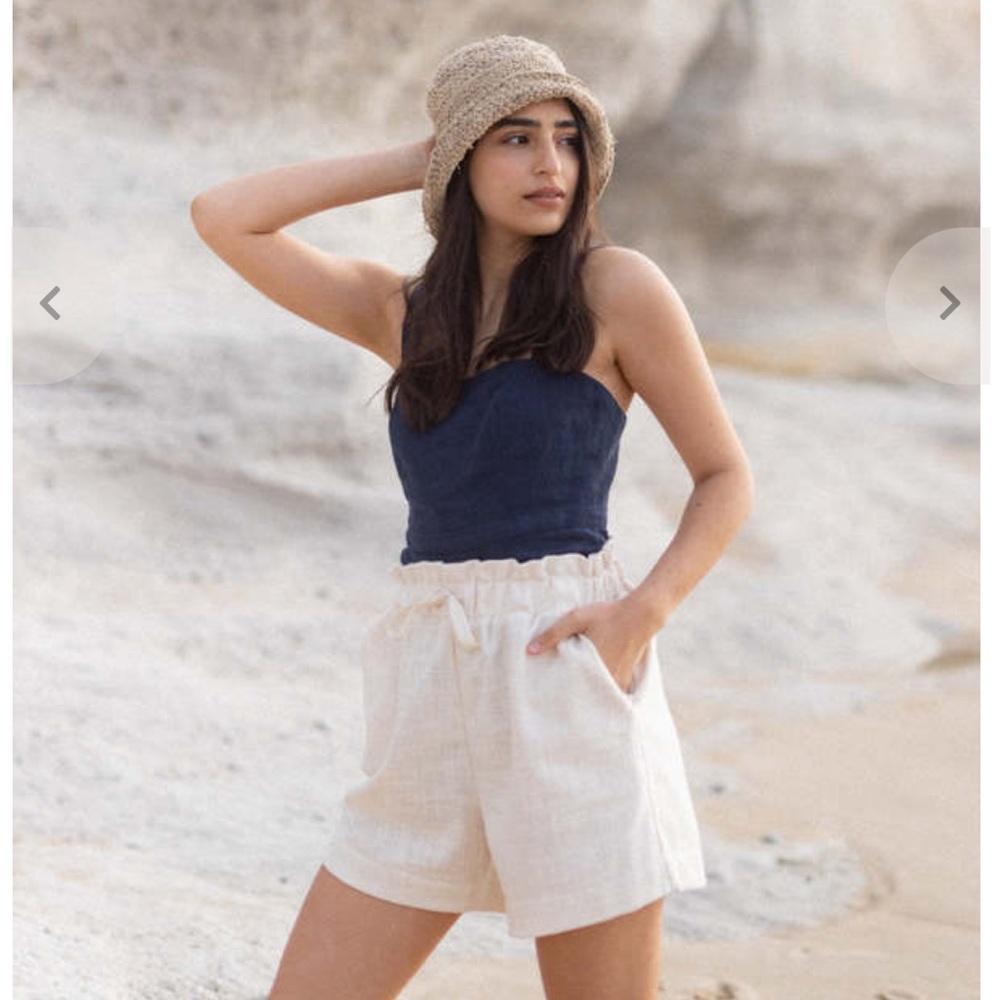 Harly Jae hemp Cruz shorts in wheat, XS